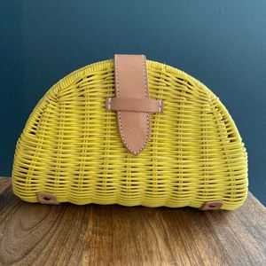 NWT J. Crew Rattan Fan Clutch